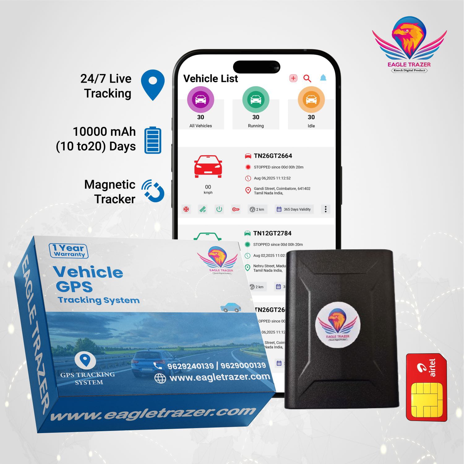 Wireless Magnetic GPS Tracker – 10000 mAh
